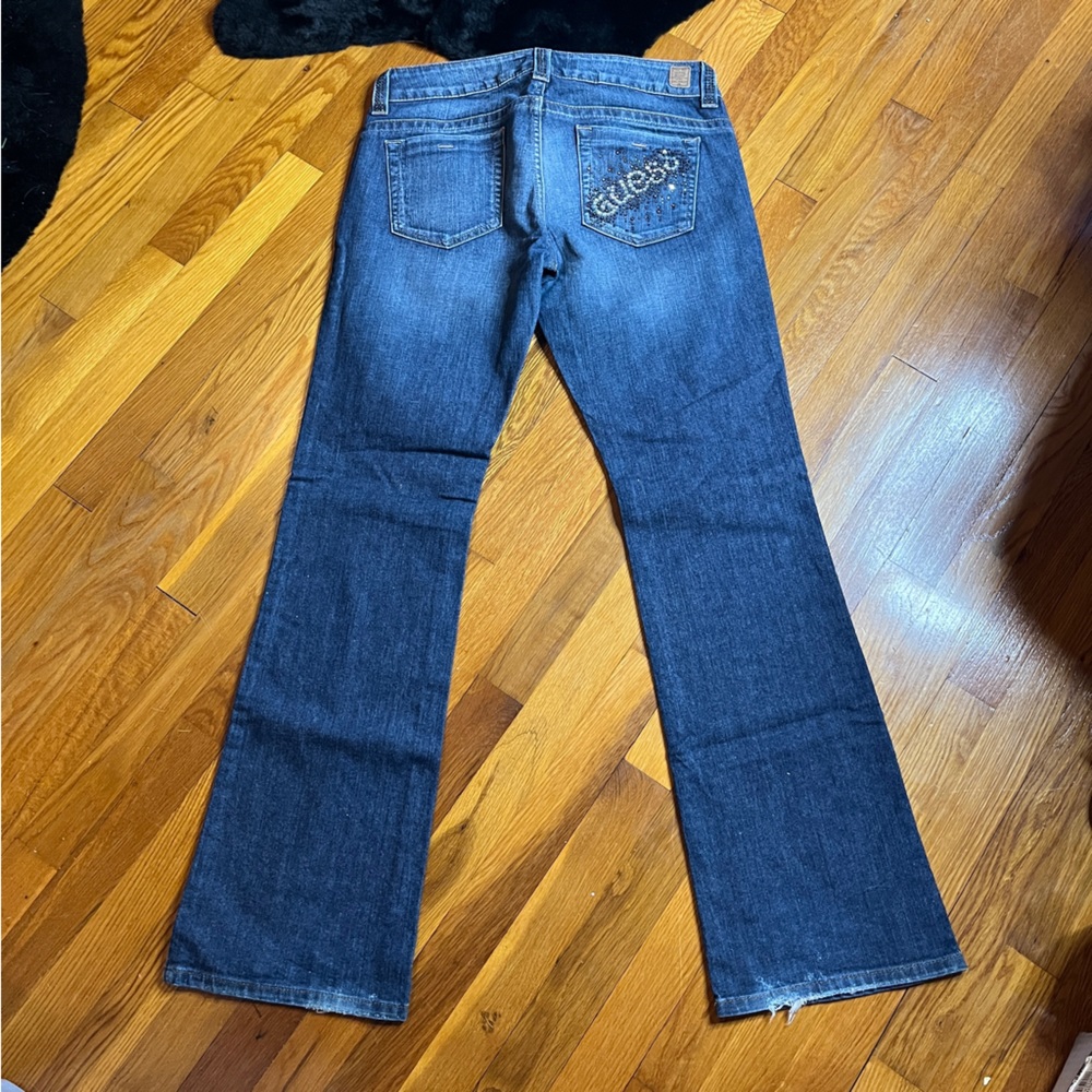 Guess Daredevil Bootcut Stretch Bedazzled Jeans Size 31